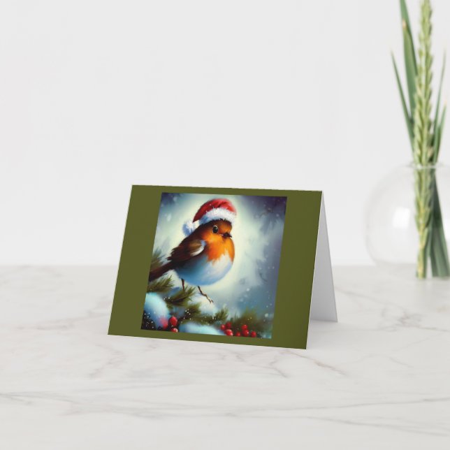 Christmas Robin 3 Holiday Card (Front)