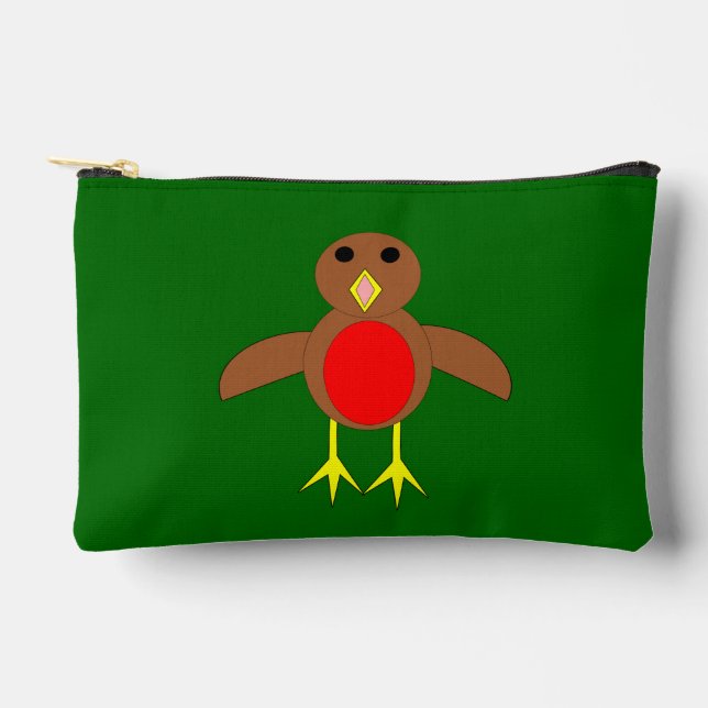 Christmas Robin Accessory Pouch (Front)