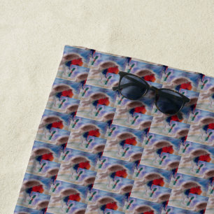 Christmas Robin Beach Towel