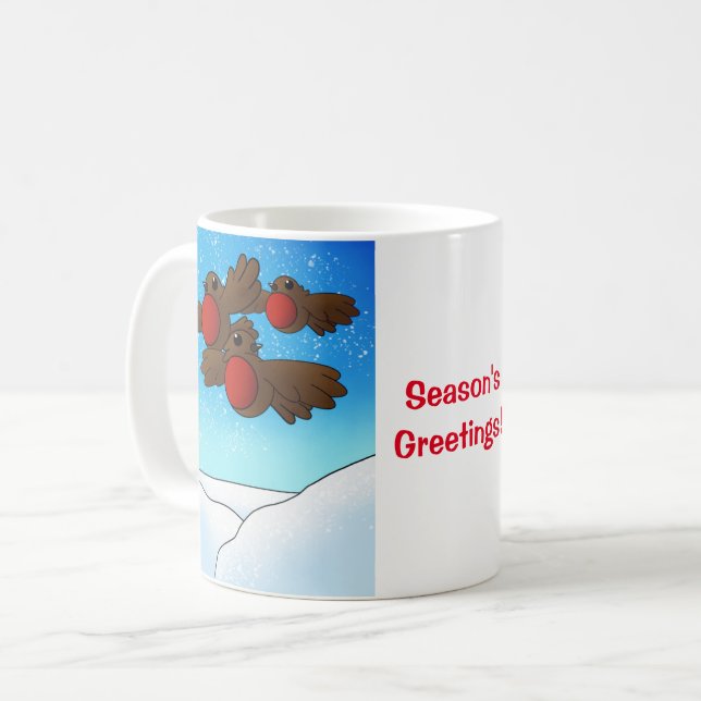 Christmas Robin Birds Coffee Mug (Front Left)