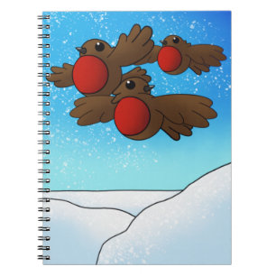 Christmas Robin Birds Notebook