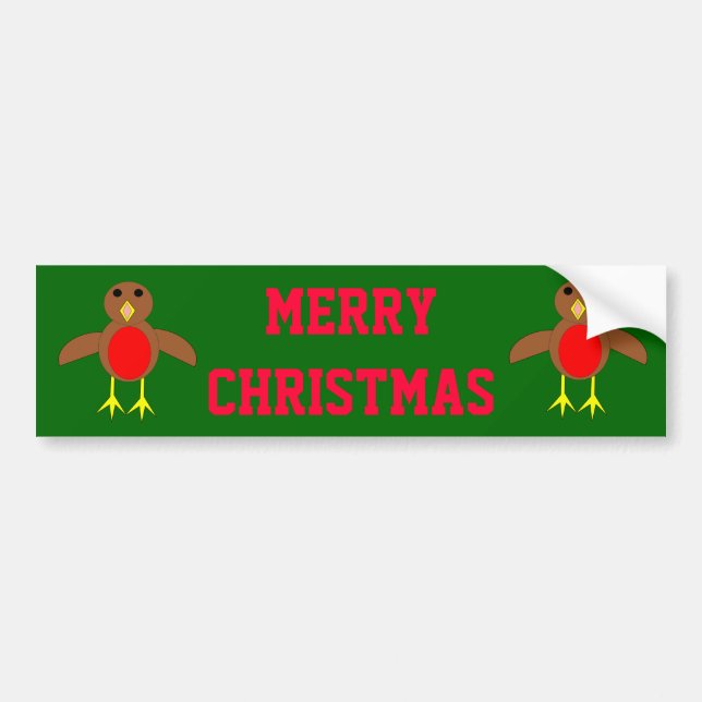 Christmas Robin Bumper Sticker (Front)