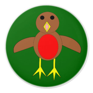 Christmas Robin Ceramic Knob