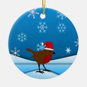 Christmas Robin Ceramic Tree Decoration