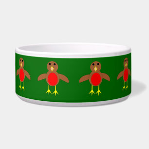 Christmas Robin Dog Bowl