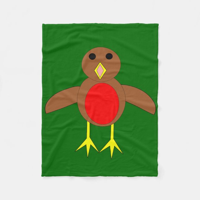 Christmas Robin Fleece Blanket (Front)