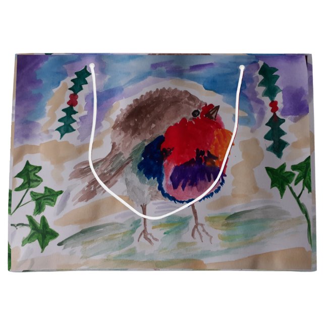 Christmas Robin Gift Bag (Front)