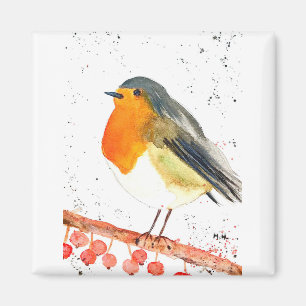 Christmas robin magnet