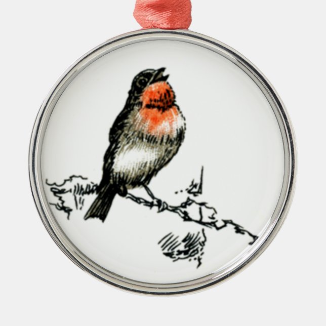 Christmas Robin Metal Tree Decoration (Front)