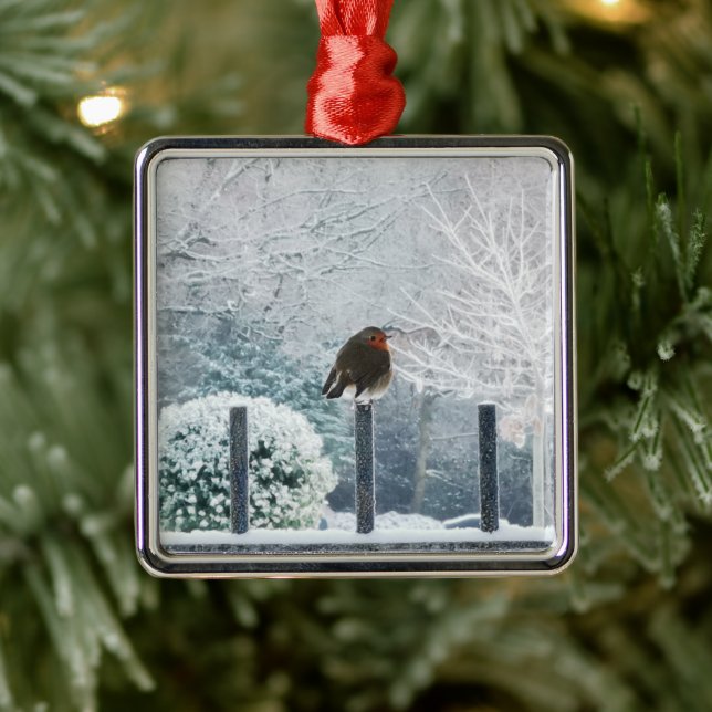 Christmas Robin  Metal Tree Decoration (Tree)