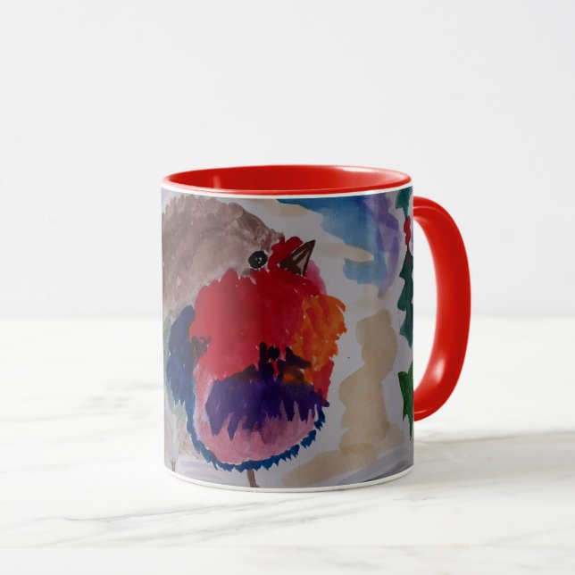 Christmas Robin Mug (Front Right)