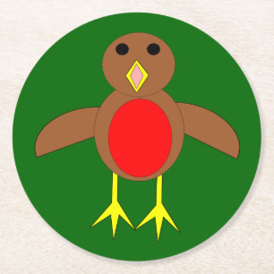 Christmas Robin Paper Coasters