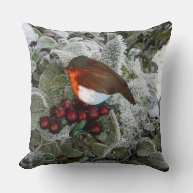 Christmas Robin Pillow (Front)