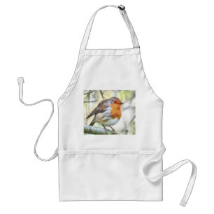 Christmas Robin Redbreast Winter Watercolor Standard Apron