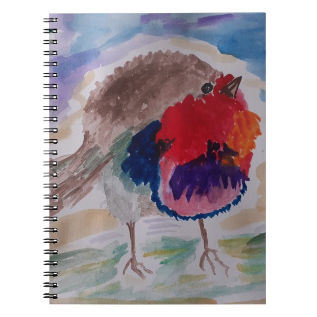 Christmas Robin Spiral Notebook (Front)