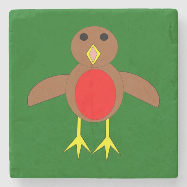 Christmas Robin Stone Coaster (Front)
