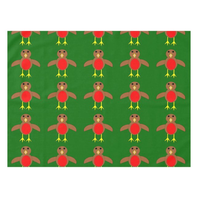 Christmas Robin Tablecloth (Front (Horizontal))