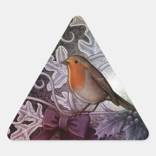 Christmas Robin Triangle Sticker