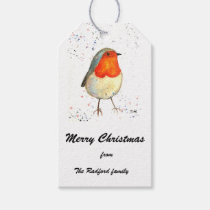 Christmas robin Winter Xmas cute bird Wildlife Gift Tags