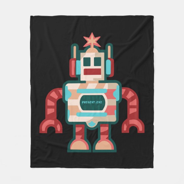 Christmas robot fleece blanket (Front)