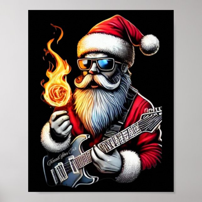 Christmas Rock Santa  Poster (Front)