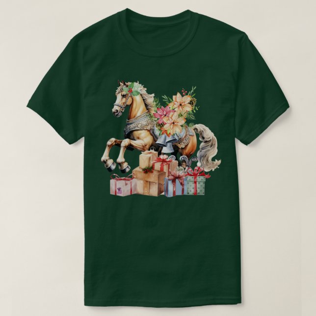 Christmas rocking horse T-Shirt (Design Front)