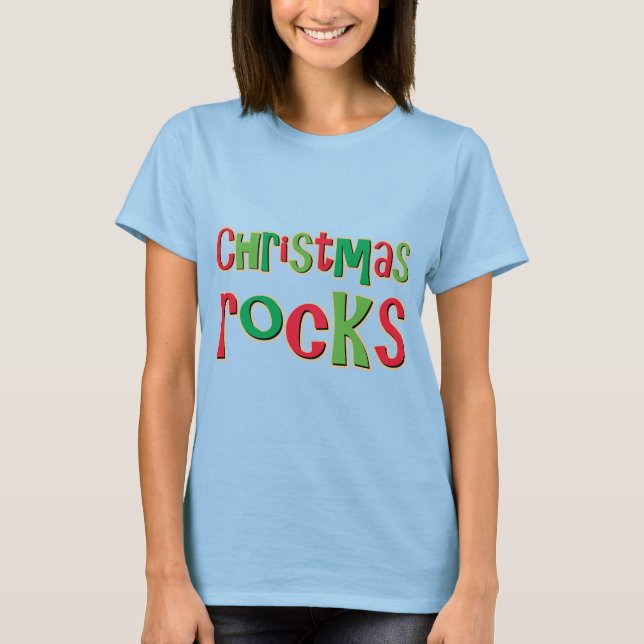 Christmas Rocks In Red and Green T-Shirt (Front)