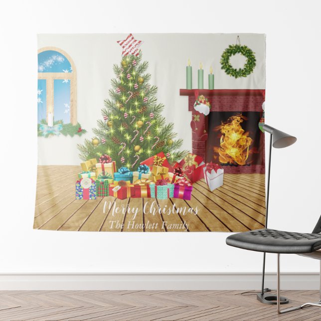 Christmas  Room Holiday Photo Backdrop Tapestry (Creator Uploaded)