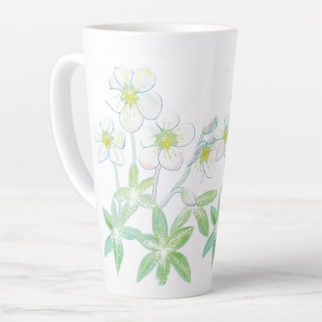 Christmas rose, Helleborus niger  Latte Mug (Left Angle)