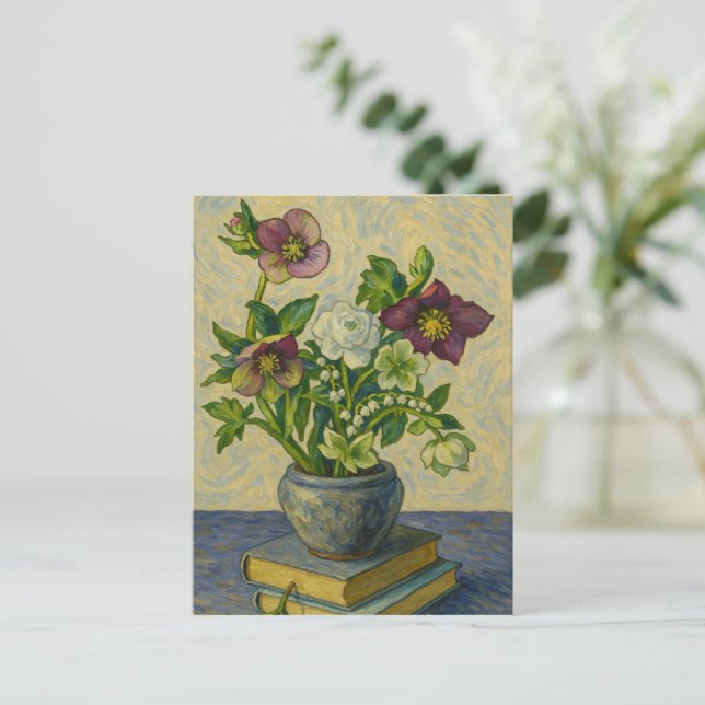 Christmas Rose Postcard (Standing Front)