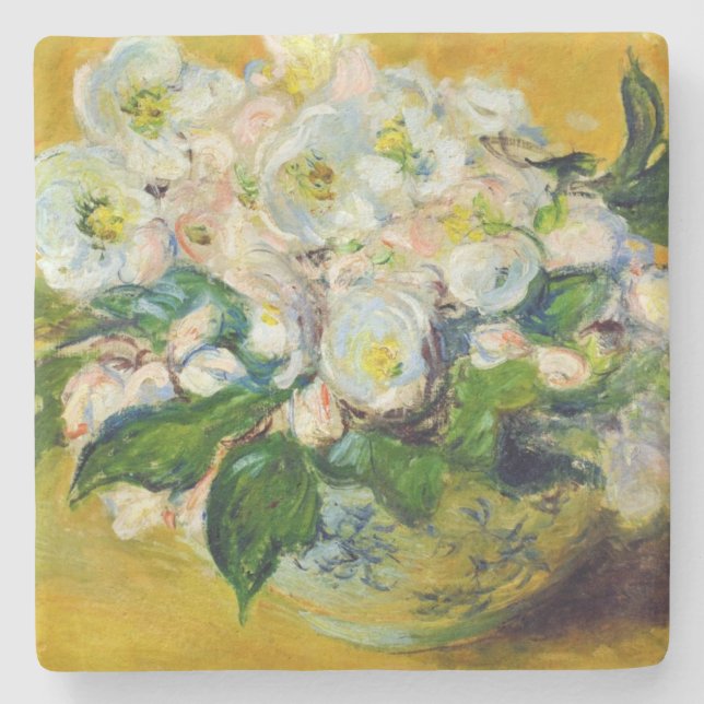 Christmas Roses (by Claude Monet) Stone Coaster (Front)