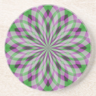 Christmas Rosettes in Purple, Green and Black Coaster