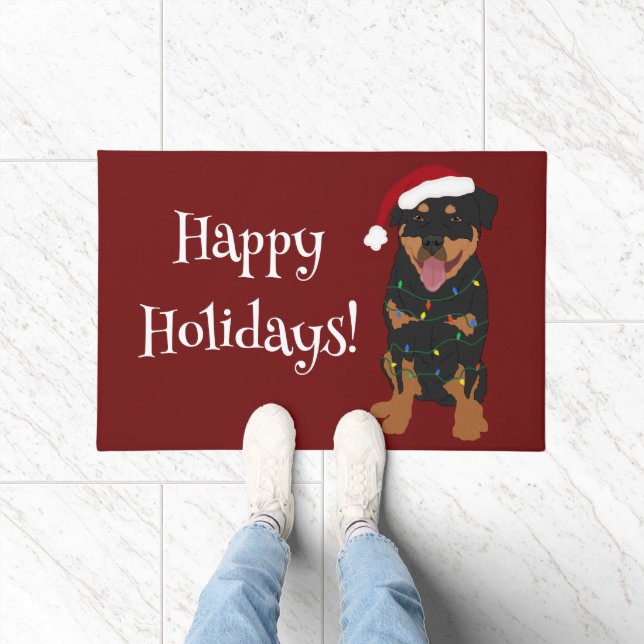 Christmas Rottweiler  Doormat (Indoor)