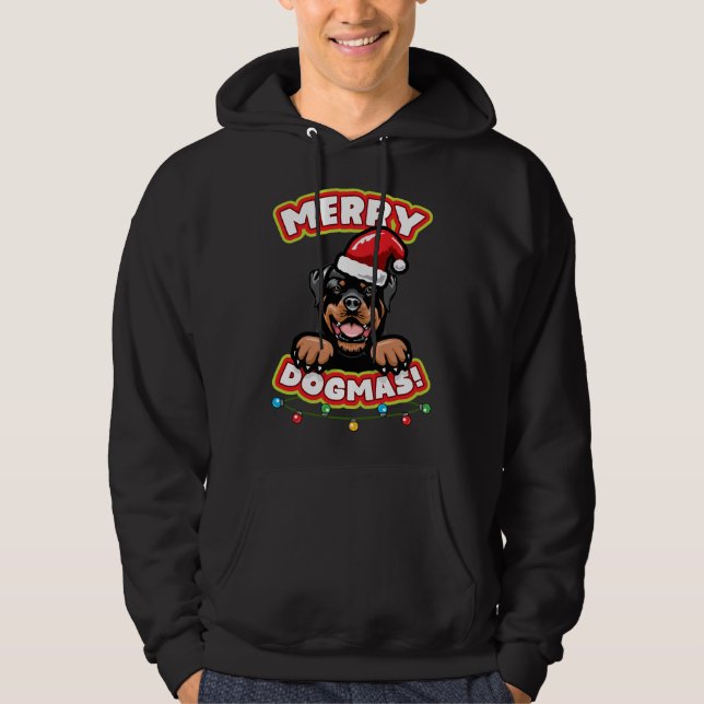 Christmas Rottweiler Hoodie (Front)