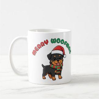 Christmas Rottweiler Mug: Merry Woofmas Coffee Mug