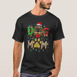 Christmas Rottweiler Mum Hat Santa Scarf Plaid Dog T-Shirt