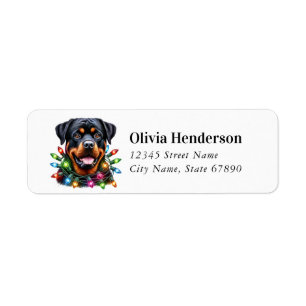 Christmas Rottweiler Return Address Labels