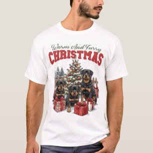 Christmas Rottweilers Family Holiday T-Shirt