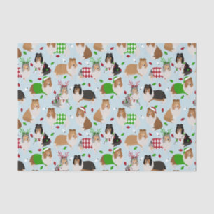 Christmas Rough Collie Tissue Paper