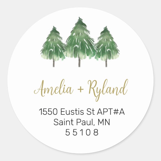 Christmas Round Address Labels  (Front)