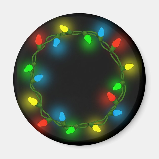 Christmas round lights magnet (Front)