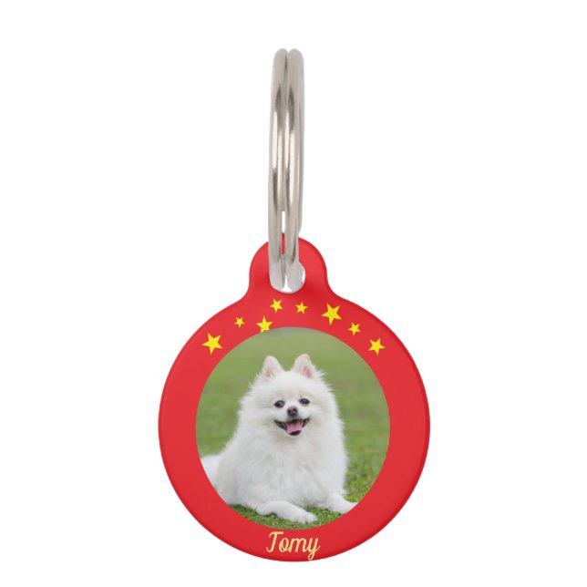 Christmas Round Pet Tag – Festive Holiday ID Tag (Front)