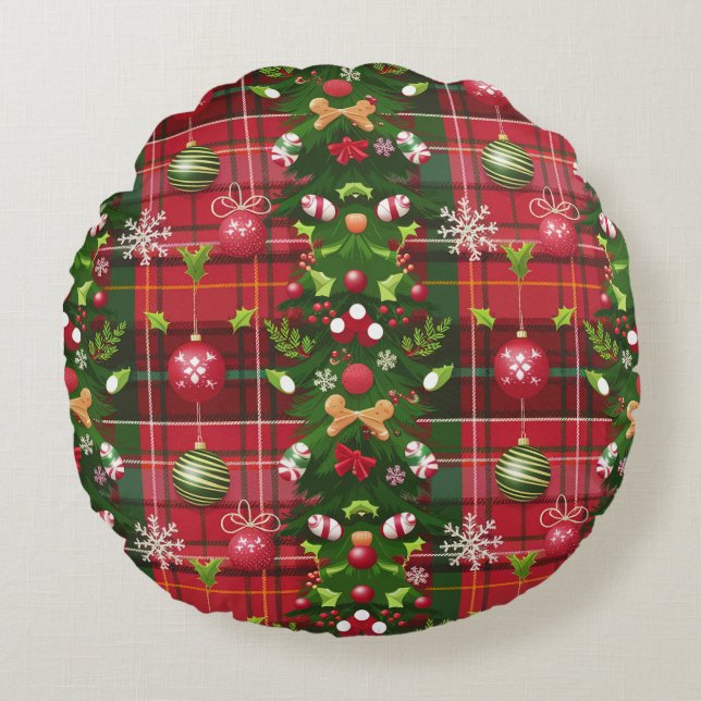 Christmas round pillow cushion (Front)