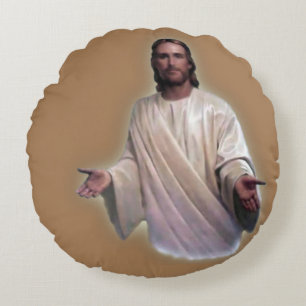 Christmas Round Pillow, Jesus Christ Round Cushion