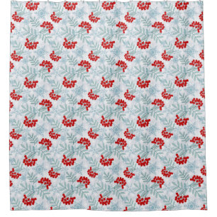 Christmas, Rowan, red, white, snowflakes Shower Curtain