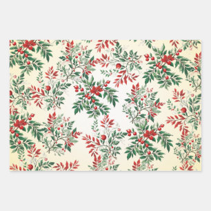 Christmas rowan wrapping paper sheet