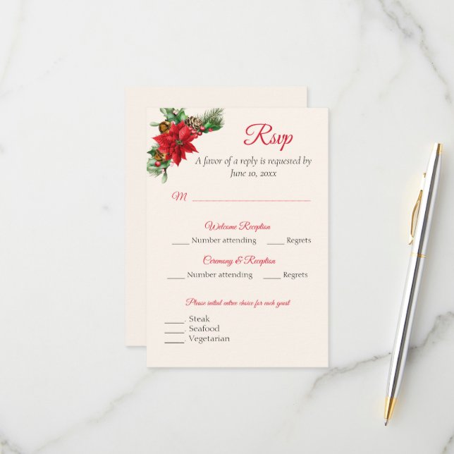 Christmas RSVP Response Card (Front/Back In Situ)