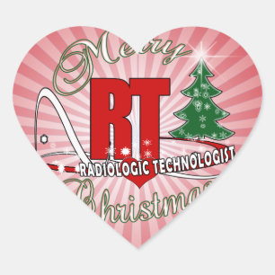 CHRISTMAS RT RADIOLOGIC TECHNOLOGIST HEART STICKER