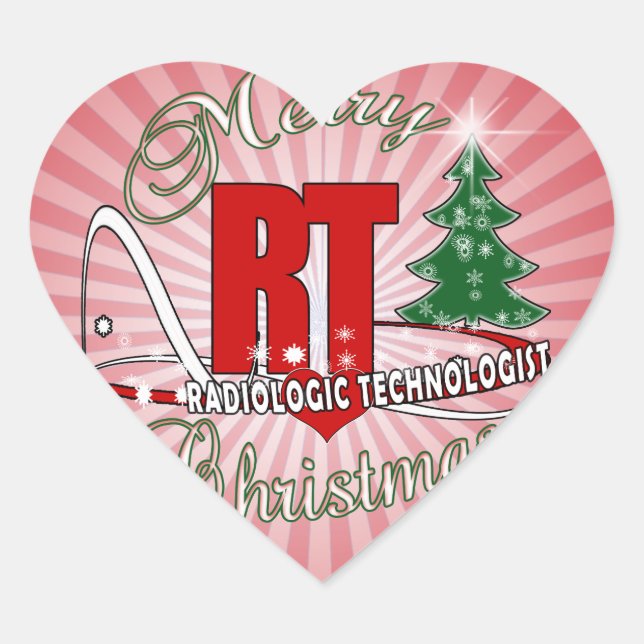 CHRISTMAS RT RADIOLOGIC TECHNOLOGIST HEART STICKER (Front)