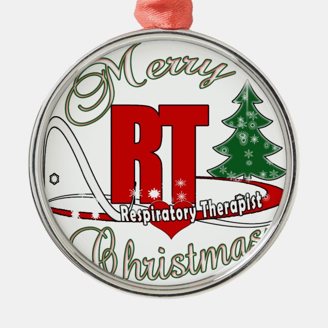 CHRISTMAS RT Respiratory Therapist Metal Tree Decoration (Front)